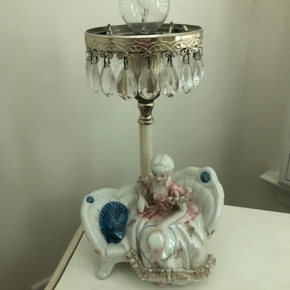 Vintage Accents Vintage Ceramic French Colonial Figurine Lamp With